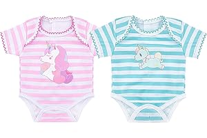 ZOEON ZWOOS Vestiti per Bambole per New Born Baby Doll, Pagliaccetti per 43cm Bambolotti, Set di 2