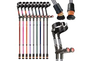 FLEXYFOOT LTD Flexyfoot Shock Absorbing Comfy Grip Double Adjustable Crutches - Pair - Grey - Improves Safety, Improves Grip, Reduces Shocks & Jarring