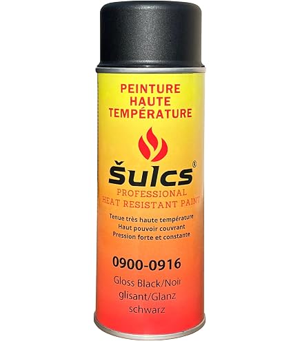 Peinture Aérosol Haute Température Noir Mat - Résiste Jusqu'à 800°C - Pour Auto, Moto, Poêle
