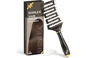 SHINLEA Brosse Cheveux Démélant, Professionnelle Incurvée Ventilée pour Coiffeur Outils de Coiffure Brosses de Massage Démêlantes à Séchage Rapide