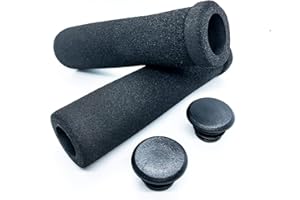 HOTGEAR Manopole MTB Spugna per manubrio della bicicletta, impugnatura universale antivibrazione in spugna morbida per bicicleta monopattino Mountain Bike e-bike bici da corsa, MTB bambino misura 125 mm nero