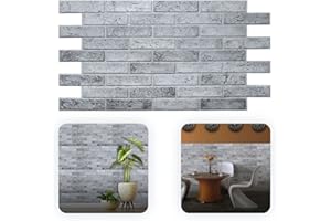 GRACE BALTIC Panneaux muraux en PVC 3D décoratifs carrelage revêtement – Gris brique (16)