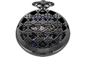 Tiong Reloj de Bolsillo mecánico con diseño de Locomotora Derecha Hueca de Color Plateado, números Romanos mecánicos Relojes de Bolsillo para Hombres con Cadena de Regalo