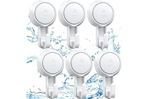 Luxear 6 Pack Saugnapf Haken Ohne Bohren, Saughaken Extra Stark, Max 5KG, Saugnäpfe für Fenster Dusche Bad Küche, Wiederverwendbarer Handtuchhaken Mehrzweckhaken Vakuum Wandhaken zum Aufhängen, Weiß