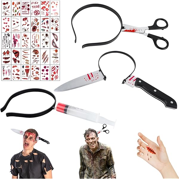 UENXRXE Halloween Haarreif Mit Blutiger Axt - Grusel Kostüm Zubehör