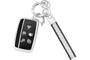‎KOAUDB Koaudb Autoschlüssel-Abdeckung, Schutz für Land Rover LR4 Range Rover Sport Evoque Jaguar XF XJ XJL F-Pace 5 Tasten Smart Key Fob Hülle Weiche TPU Schlüsselhülle Schutz (CL-Rov-S)