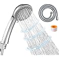 Shower Head,CUCM High Pressure 4 Spray Settings with Hose Adjustable Massage Spa Hand Held Showerhead with 1.5M Hose,Chrome