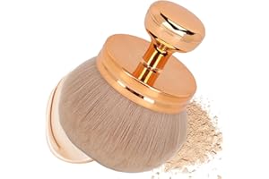 ZOUWEL Grand pinceau autobronzant - 7,4 cm de diamètre - Applicateur de bronzage à tête large pour le corps - Kabuki ovale - Applicateur portable de mélange et de peau floue pour jambes/bras (Or rose)
