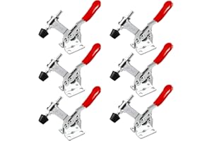 TTYSHIP® 6 Pcs Sauterelle de Serrage, GH-201B Sauterelle de Serrage de Maintien Environ 90Kg, Pince à Bascule pour Menuiserie, Machines, Soudage