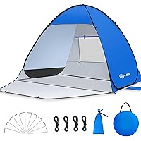 thumbnail interactive-video image 1 of Beach Tent For 3-4 People, UPF50 Sun Shelter With Breathable 3 3-Door Green 1 of 9