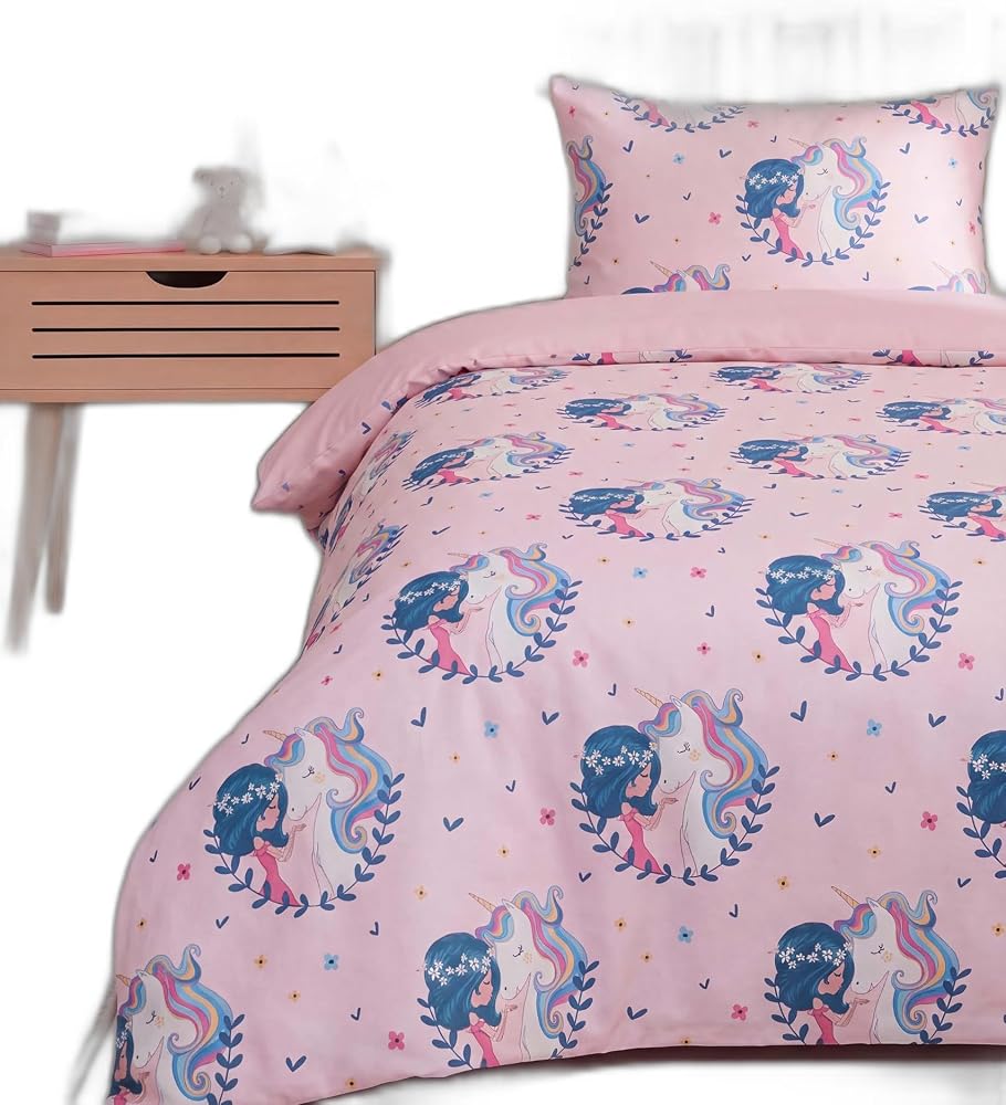 Unicorn Tek Kişilik Pamuklu Çocuk Nevresim Takımı