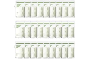 HZZXCH 30 Pack Breast Milk Storage Bags with Zipper - Breast Milk Storage Bags - Breast Milk Storage Bags - Freezer Containers - Double Secure Closure -