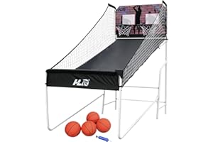 HLC Panier de Basket extérieur 8 Modes de Jeu Dimensions 205×110×210 cm, avec Tableau d'affichage LED et 4 Ballons, idéal pour Les activités de Plein air