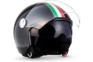 ARMOR HELMETS® AV-63 „Fun Matt Black“ · Jet-Helm · Motorrad-Helm Roller-Helm Scooter-Helm Moped Mofa-Helm Chopper Retro · ECE 22.05 Sonnenvisier Schnellverschluss Tasche XS–XXL (53-64cm)