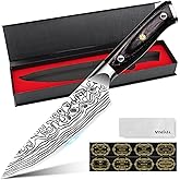 MOSFiATA Chef Knife, 6 Inch Sharp Kitchen Knife High Carbon German EN1.4116 Stainless Steel Cooking Knife, Chopping Knife Kit