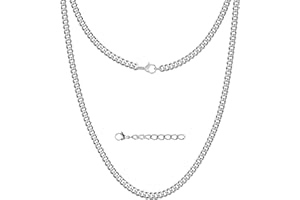 Silvadore Silver Chain Mens Necklace (2/4/6mm) - Stainless Steel Cuban Link Curb Chain (925 Silver Plated) - Non‑Tarnish & Waterproof Jewellery - GIFT-READY Packaging - (18/20/22/24 Inch)
