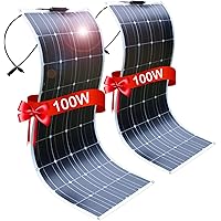 DOKIO 2 * 100W Solarpanel flexibel Mono 200W 12V - Solarmodul ideal für Wohnmobil, Camping, Gartenhaus