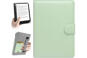 HoYiXi Universal Case for 6-6.8 inch E-Book Reader Compatible with 6.8" Kindle Paperwhite/6" All-new Kindle 2022&2019/Kobo Clara HD/Kobo Clara 2E,6" EReader Protective cover Built-in pocket,green