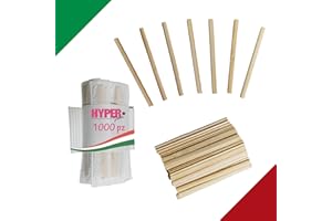 HYPER FORM HYPERFORM - 1000 Palettine Caffe' in Legno di Bambu', Incartate Singolarmente in "20" Mazzette da 50 Pezzi. Monouso biodegradabili e Sostenibili.