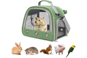 APKOL Kleine Haustier Tragetasche, Meerschweinchen Tragetasche Transportbox, Kaninchen Tragetasche, Kleintier Haustier Tragetasche für Hamster Igel Meerschweinchen und kleine Haustiere,Grün