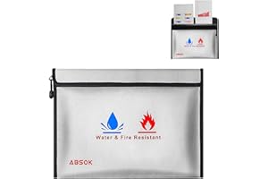 XOCOME Feuerfeste Tasche Dokumententasche, feuerfeste dokumententasche, 38 x 28 cm, dokumententasche a4, wasserdichte Tasche Hülle Beutel Behälter für Dokumente Passport Bankdatei Geld Wertsachen