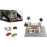 Jada Toys Fast and Furious Nanoscene: Toretto's Market and Cage 2 Nano Vehicles - لعبة نسخ الأفلام عالية التفاصيل Se