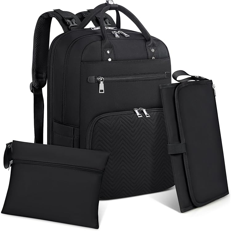 Tonyeee Wickeltasche Rucksack - Mit Wickelauflage & Erweiterbar 25-37L