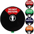 Aoliandatong Privacy Sign, Do Not Disturb Sign, Out of Office Sign, Please Knock Sign, in a Meeting Sign, Office Sign, Conference Sign for Offices, 5 Inch, Black