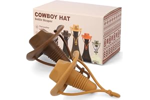 2 St Cowboyhatt Vinflaskpropp, Rolig Silikonvinpropp Champagnekorklock Dekorativ Topp Presenter till Mor och Far för Att Förs