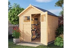 Alpholz Gerätehaus Alisha aus Fichten-Holz, Gartenhaus mit 14mm Wandstärke, Holzhaus inklusive Montagematerial, Geräteschuppen Größe: 202 x 252 cm, Satteldach