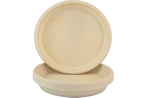 Home Garden Ornaments Plato Maceta Redondo 32cm de Diámetro Beige Mármol Juego de 5 - Duradero Platos Macetas Plastico - Platos para Macetas para Exteriores e Interiores (Ø32cm, Beige Mármol)