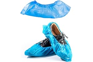 BEPER C206UTI006 Couvre-Chaussures jetables, Lot de 100 sachets emballés par Paire, Couvre-Chaussures imperméables et antidérapants, Bleu, Taille Unique