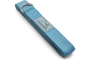 CampTeck D-Ring Polyester Yoga Strap – Adjustable Stretching Yoga Belt for Holding Positions, Improved Flexibility, alignment, posture, resistance for Pilates, Yoga, Fitness and Exercise