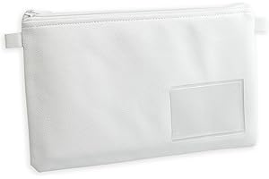 effektivo Portafogli colorato con zip e finestra, in ecopelle, colore bianco, adatto per documenti fino a DIN A5