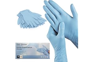 RAP Gloves Professional Nitrile Powder Free Multi Purpose Gloves, Extra Strong Disposable Examination Gloves, Surgical Powder Free Disposable Nitrile Gloves (S - Pack of 100)
