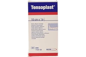 BSN MEDICAL BSN - Bandage élastique Adhésif Tensoplast, Bords Souples et Matériau Adhésif Poreux, Bande Centrale Jaune, Taille 4,5 m x 10 cm, 1 pièce