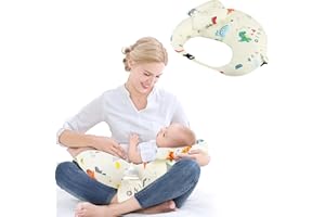 Ckbuity 2in1 Nursing Pillow, Multifunction Breast Feeding Pillow, Maternity Pillow for Pregnant Women, Pregnancy Sleeping Pillows with 100% Cotton Pillowcase and Removable Centre, Dinosaurs