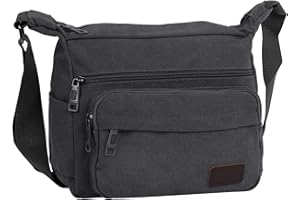 NiCoLa Shoulder Bags Canvas Messenger Bag for Men, Medium Crossbody Bags with Multiple Pockets, Shoulder Bag for Working Dog Walking Cycling Daily Use