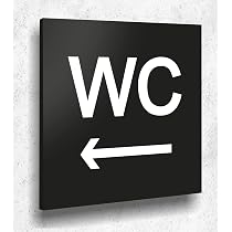 Türschild WC Schild | Schwarz Matt | UV-Druck Auf Aluverbund | 12x12cm | Made In Germany