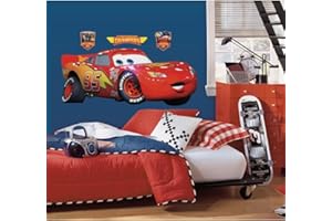 ROOMMATES Stickers Repositionnables, Géants Flash Mcqueen, Cars 2, Disney