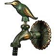 Variosan Retro Garden Tap, 1/2-Inch, Patinated Brass, Large Gap Between Tap and Wall, Solid Wall Rosette