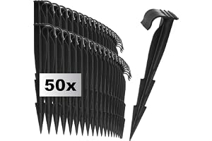 com-four® 50x fästkrokar för bevattningsrör, Markankare i plast