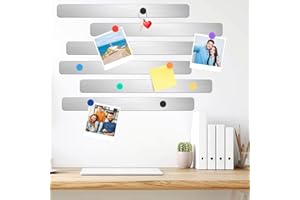 MOOSONO Self-Adhesive Magnetic Strip, Pack of 6 Magnetic Board, Memo Board, Magnetic Strips with 10 Strong Magnets for Office, Pin Board, Photo Wall, Documents, Fridge, Kitchen