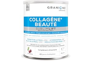 Collagène+ Beauté Sublimlift GRANIONS | Collagène Marin de Type 1 | 12g de Collagène Breveté par Portion | Acide Hyaluronique + Vitamine C, E + Coenzyme Q10 | Collagene Poudre 300g | Made in France