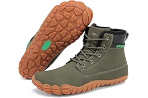 SAGUARO Scarpe Barefoot Uomo Stivaletti Invernali Impermeabili con Pelo Caldo, Gr.36-48