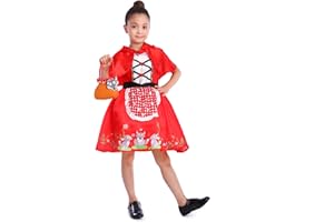 Sincere Party Dziewczyna Czerwony Kapturek Kostium Karnawałowy Halloween z płaszczem i koszem