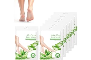 FDJZXW 7 Paar Fußmaske Hornhaut Socken Fussmaske Hornhautentfernung Feuchtigkeitsspendend Fussmaske Fussmaske Socken Fußpflege-Fußmaskensocken für Männer und Frauen (Aloe Vera)
