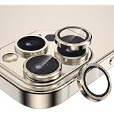 Babilden İphone Al&uuml;minyum Alaşım &Ccedil;er&ccedil;eveli Tempered Glass Kamera Lens Koruyucu (İPHONE 14 PRO MAX, Gold)