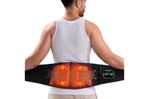 HOMRELEXA Wärmegürtel Rücken Heizkissen Kabellos Massagegerät, 5000mAh Heizkissen mit Abschaltautomatik, Wärmekissen für Rücken mit 5 Massagemodi 5 Wärmestufen, Geschenke für Männer Frauen Mama Papa Heating Pad