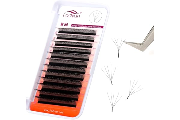 FADVAN 5D W Extension de Cils Professionnel 0.07C Curl 8-12mm Mixte Volume Russe Préfait Bouquet Faux Cils Individuel Naturel en Soie Forme de W Premade Fans(0.07C, 8-12mm)